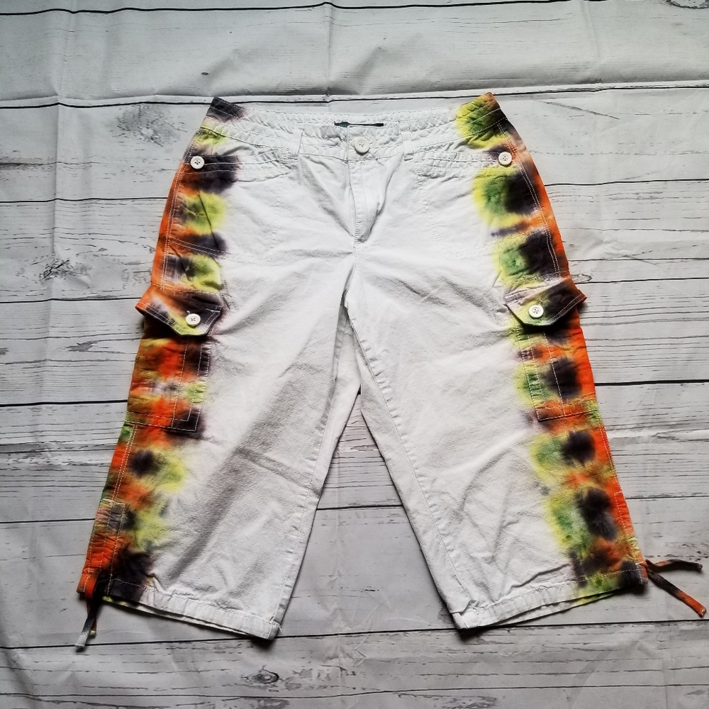 007 Hand dyed French Cuff Capris size 14